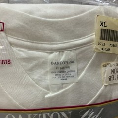 Vintage Oakton LTD Pack Of 3 Combed Cotton V-neck White Shirts XL NIP USA Made