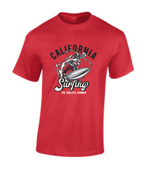 CALIFORNIA SURFING MENS T SHIRT SURFER SURFBOARD SUMMER HOLIDAY CLOTHING TOP