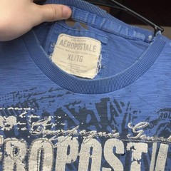 Vintage distressed Aeropostale 1987 single stitch blue graphic tee size XL