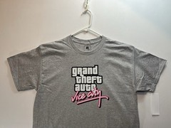 GTA Vice City Gray T-Shirt (New Condition) Grand Theft Auto, Rockstar Games Logo