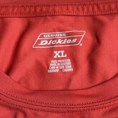 Dickies Pocket T Shirt Mens XL Coral Red Performance Short Sleeve Workwear Tee