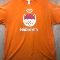 Parking Kitty T Shirt Mens XL Cat WiFi Funny Happy Rainbow Y2K S408