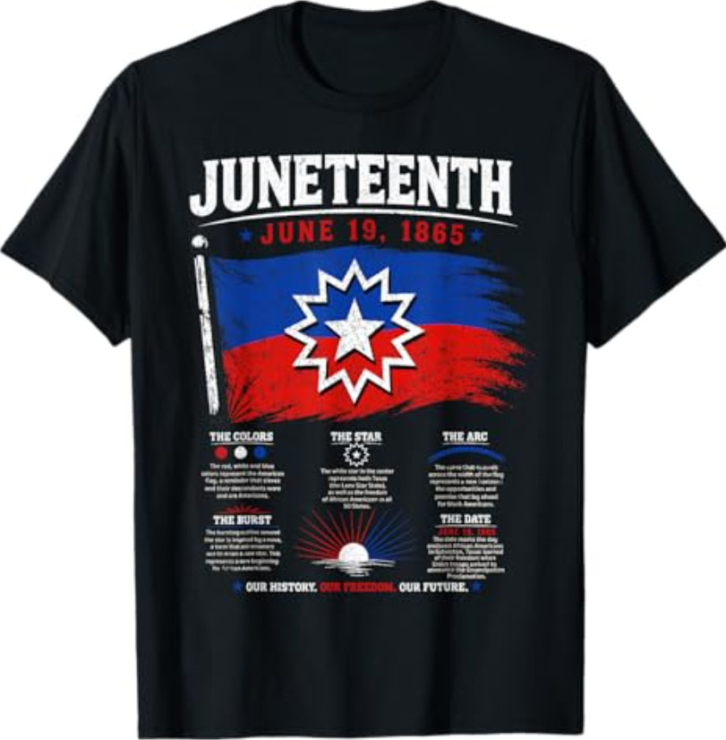 Juneteenth Flag Red White Blue Meaning Black History Freedom T-Shirt
