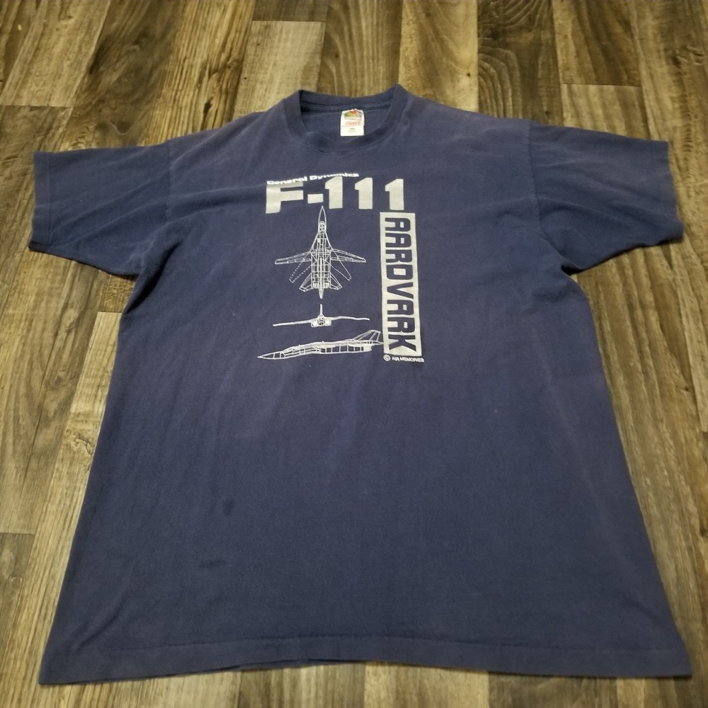 Vintage General Dynamics F-111 Aardvark Shirt Mens XXL Airplane USAF Military