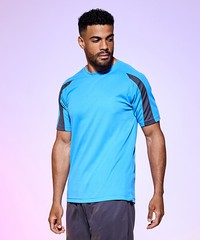 AWDis Mens Short Sleeve Polyester T Shirt, Cool Quick Dry Wicking Training Top