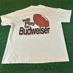 Vintage Will Play For Budweiser Football Graphic Tee Shirt Y2K Mens Extra Large