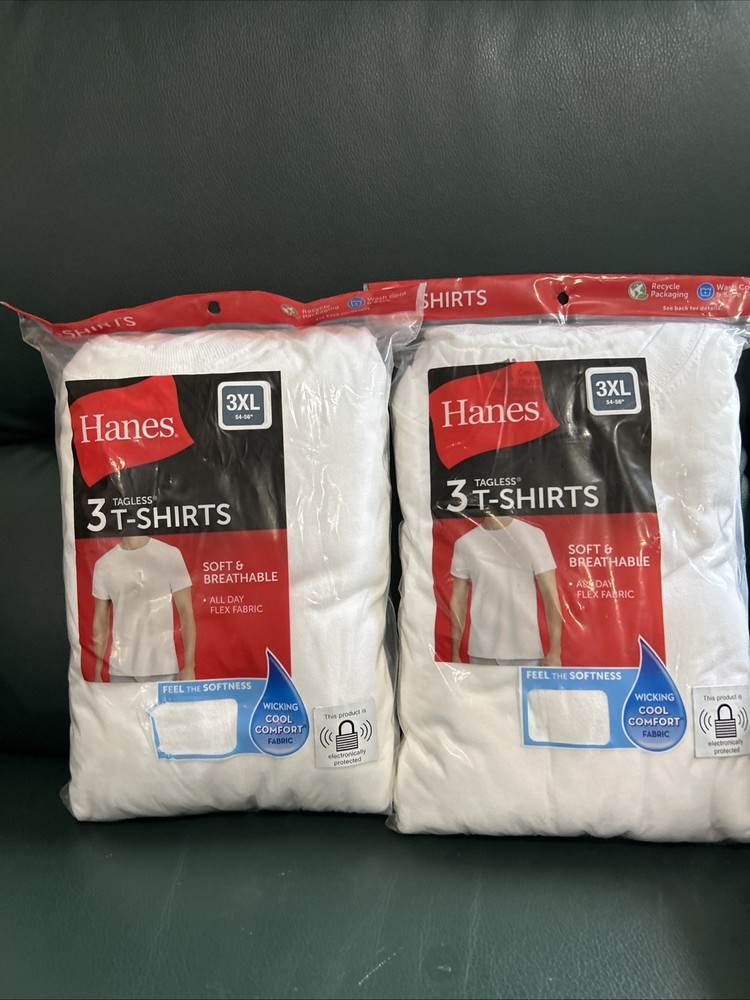 Hanes ComfortSoft 2135 Crewneck Tagless Men’s T-shirt L 3 Pack- White