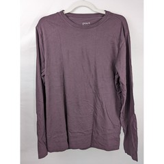 Pact Mens Organic Cotton Long Sleeve Crewneck T Shirt Size M Purple Casual Daily