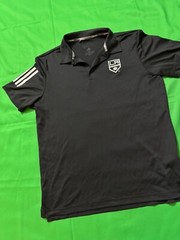 Los Angeles Kings Adidas Climate NHL Pro Collection Polo T Shirt Medium Black