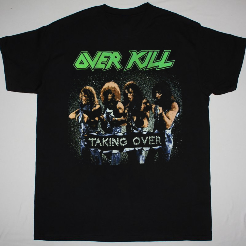 Overkill Taking Over T-Shirt Short Sleeve Cotton Black Men Size S to 5XL