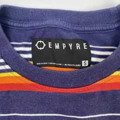 Empyre Shirt Mens Small Blue Multicolor Stripe Crewneck Cotton Blend Casual Tee