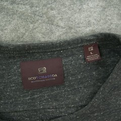 Scotch & Soda Sweatshirt Mens Large Gray Henley Button Logo Long Sleeve