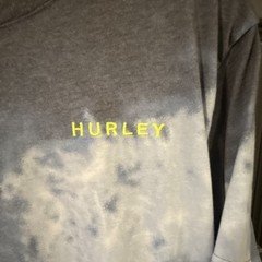Hurley Men’s Gray Blue White Tie-Dye Crew Neck Short Sleeve Cotton Tee, XL