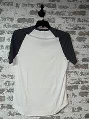 NWT! JMIERR Mens Muscle Slim T Shirt V-Neck Short Sleeve 2 Tone Gray White sz M