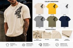 Men’s Eagle Cool Graphic T-Shirt Loose Fit Streetwear Summer Casual Cotton Tee