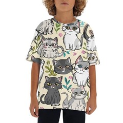 Short-sleeved t-shirt with a loose fit, easy to wear.