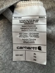 Carhartt K231 Men’s XL Loose Fit Long Sleeve Logo Sleeve T Shirt Heather Gray