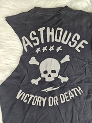 Fasthouse Shirt Mens (M) Cut Sleeves Graphic Print Crew Neck Victory Or Death