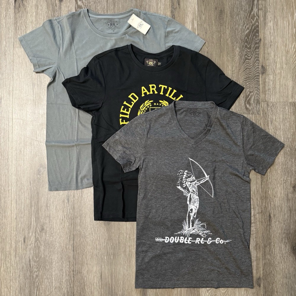 RRL Double RL Ralph Lauren T Shirt Men’s Size S,M Military Native American Lot 3