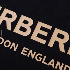 Burberry Logo Letter Print Round Neck Short Sleeve T-Shirt Men’s Black