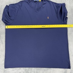 Polo Ralph Lauren Mens V Neck T Shirt Size 2XB Navy Blue Cotton