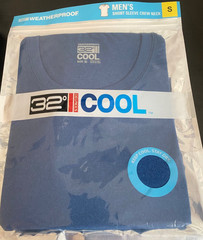 MEN’S 32 DEGREES COOL WEATHERPROOF SHORT SLEEVE CREW NECK SHIRT Blue-Size-S-NWT