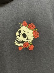Hollister Must Have Collection Curved Hem Tee Skull Roses Navy T-Shirt Men’s M