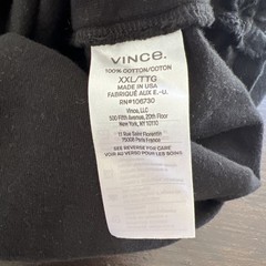 Vince Men’s 2XL 100% Cotton Crewneck Black USA Made Classic Basic T-Shirt