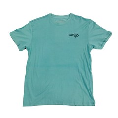 Reel Life Fishing T Shirt Size Large Blue Double Sided