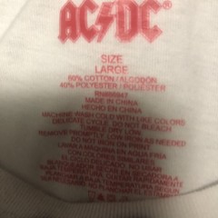 AC/DC Back In Black Tie Dye Vintage Men’s T-Shirt Size Large Cow Print