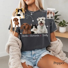 Personalized Pet Photo Comfort Tee Custom Dog Cat Lover