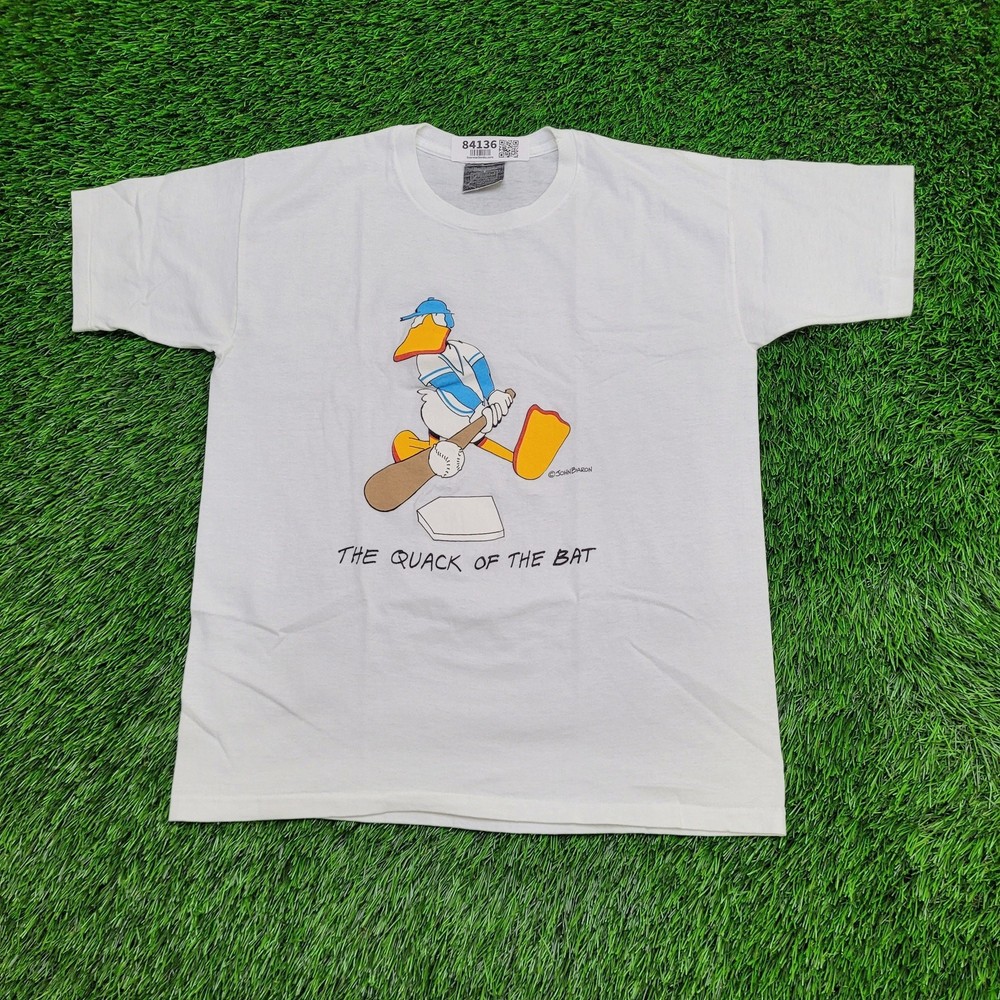 Vintage Funny Baseball Duck Shirt Medium 19×24 Quack-Of-The-Bat