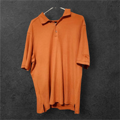 Tommy Bahama 18 Golf Men’s Orange Cotton Collared 3 Button Neck Polo T-Shirt sz