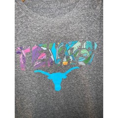 Authentic Apparel We Are Texas Longhorns Graphic T-Shirt Grey Cyan Small