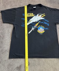 VTG F-14 Tomcat T-shirt Sz XL Black Top Gun Fighter Jet Made In USA 1987 Eagle