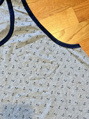 J.CREW 100% Cotton Men’s Gray Tank Top w Navy Blue Anchor Print – Size Large