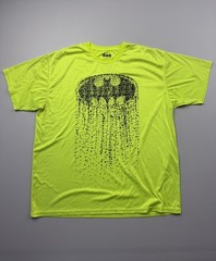 Batman Shirt Mens XL Neon Yellow Dripping Logo Graphic Tee DC Comics Superhero