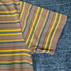 HUF Striped Knit T-Shirt Brown and Yellow Multi Stripe