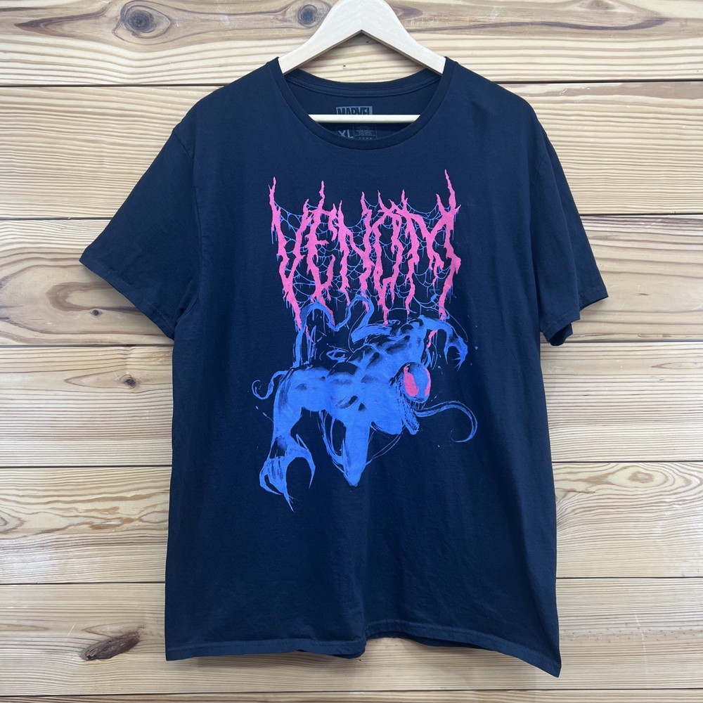 Loot Crate Marvel Venom Shirt Men’s XL Black Pink Purple Tee Graphic B187