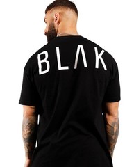 BLAK Cotton T-Shirt: Large Logo, Trendy Oversized Fit, Black