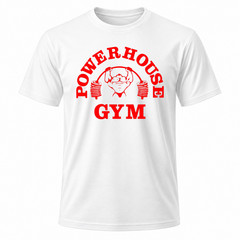 Powerhouse Gym Red White Graphic T Shirt Freeships