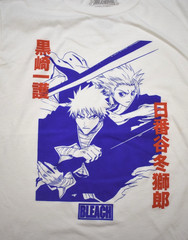 Bleach Anime Series Ichigo & Toshiro Kanji White Mens Shirt New XS, S, M, 3XL