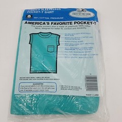 NOS Fruit Of The Loom Mens Sleveless With Pocket Shirt XL New Teal Vintage 1987