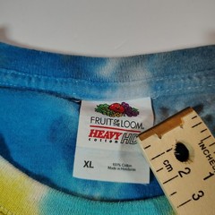 Vtg Tie Dye Spiral Cats Rainbow Graphic T Shirt Size XL Psychedelic