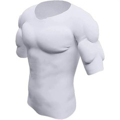 Men Invisible Abs Fake Muscle Body Suit With Chest Male Undershirt Soft Wear