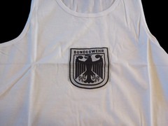 GERMAN MILITARY TANK TOP SHIRT BUNDESWEHR WHITE COTTON PHYSICAL TRAINING P.T.U