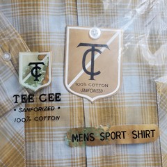 Vtg 50s Loop Collar Short Sleeve Camp Shirt Men M Plaid SANFORIZED NOS Old Stock
