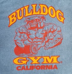 Bulldog Gym Venice California Bodybuilding Muscle Royal / Vintage Gold T-Shirt