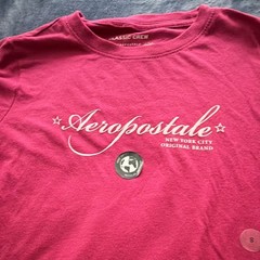 Aéropostale Classic Crew Men’s S Pink Logo Crew Neck Short Sleeve T-Shirt