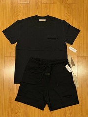 Fear of God Essentials T-Shirt Shorts Set Black NWT XS-L Fast Shipping